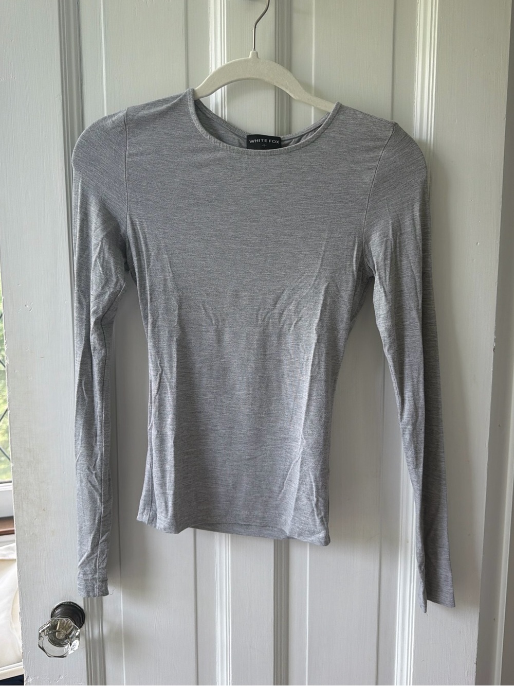 White fox Light Gray Long-Sleeve Top